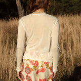 Essential Long Sleeve Tee - rear view showcasing fitted style