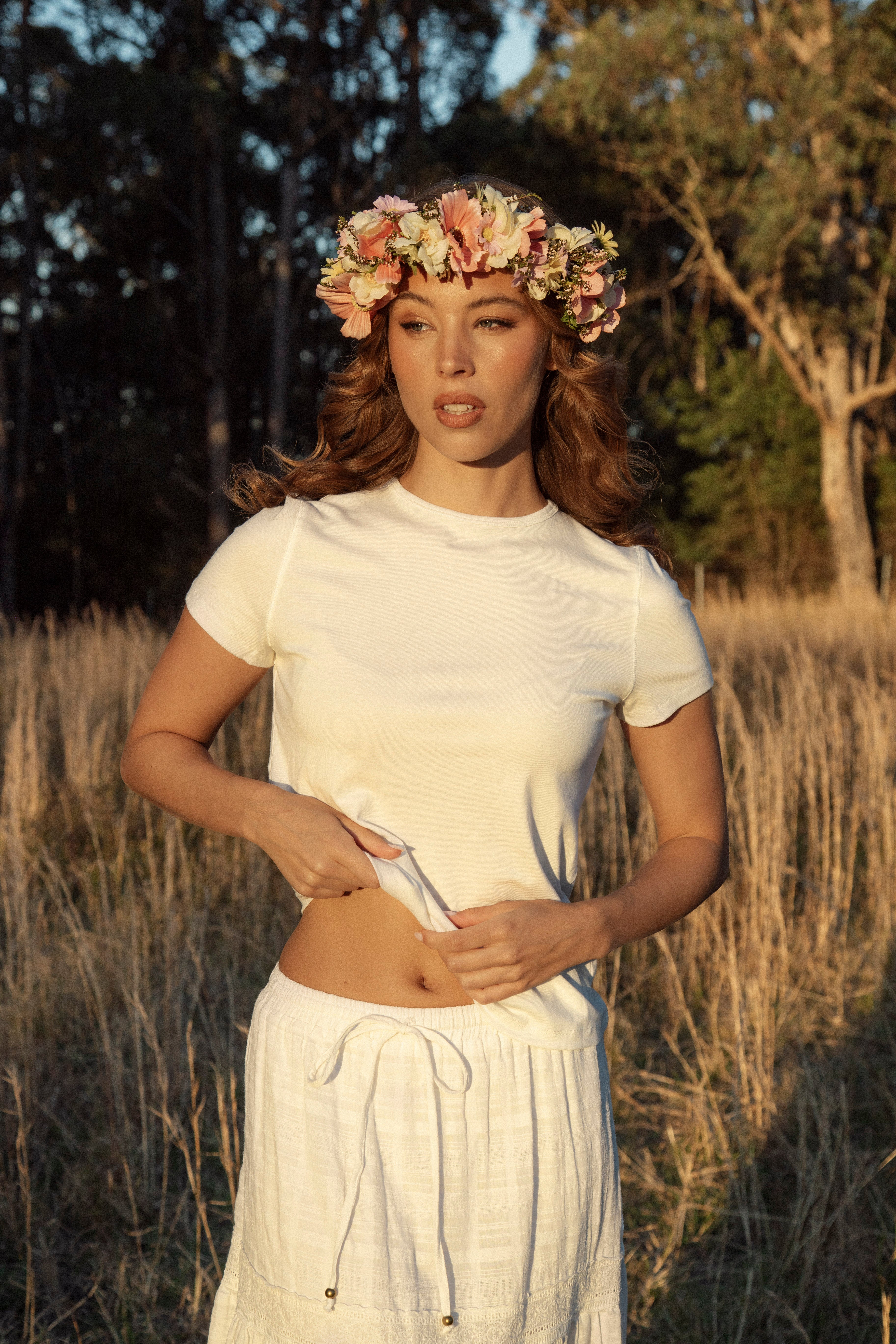 Euro Summer Tee - fitted tee in Ivory colourway