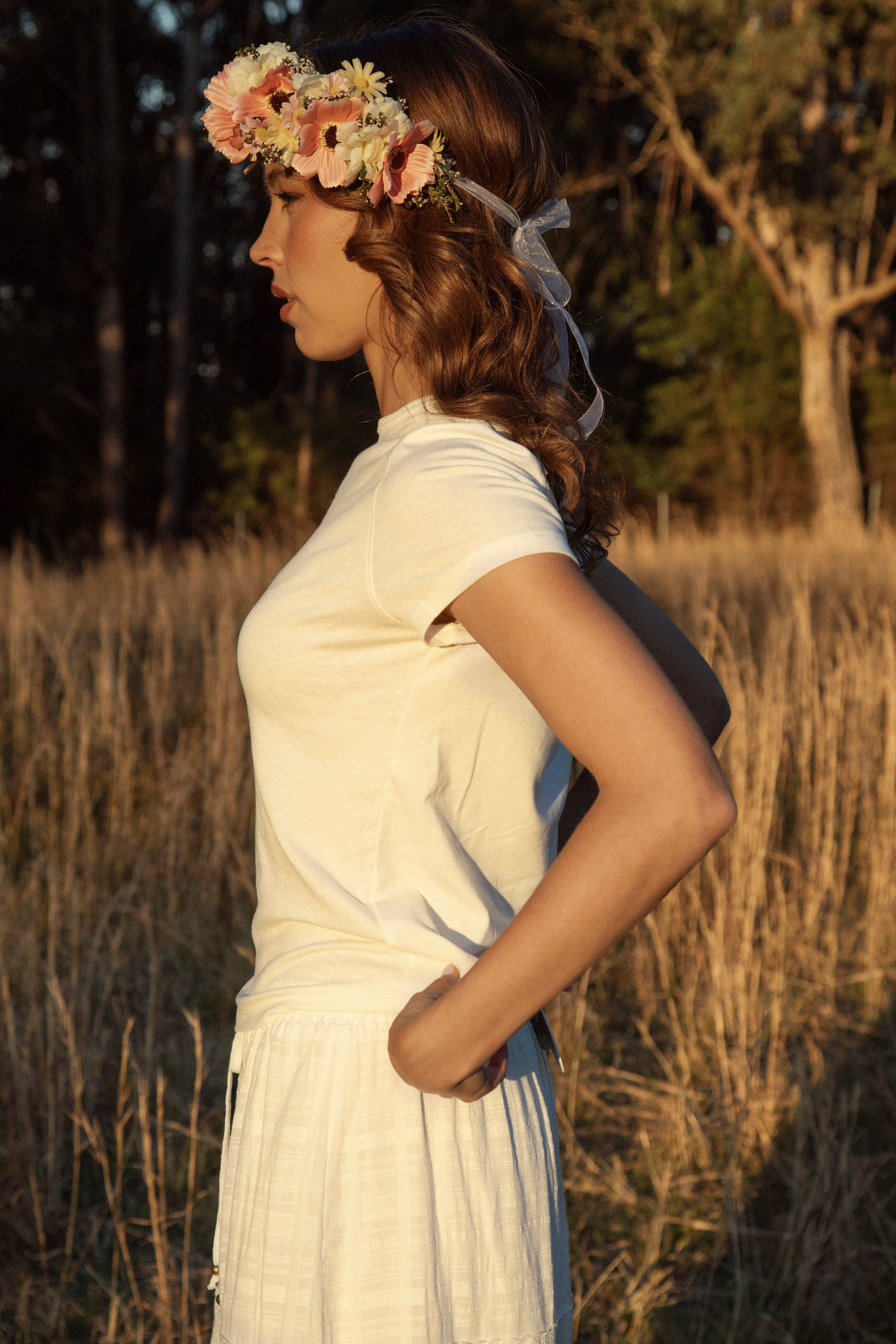Euro Summer Tee Ivory - side view