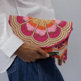 Sunset Bloom Beaded Clutch