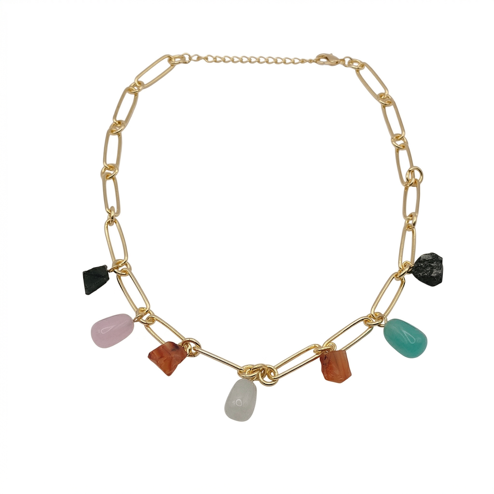 River Natural Stone Gemstone Necklace