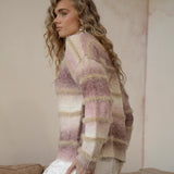 Fawna Sweater featuring frayed detail on stripe pattern