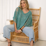 Faye Lace Top Fern is a delicate top with lace detail in stunning green colourway