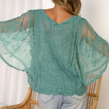 Faye Lace Top Fern Rear View