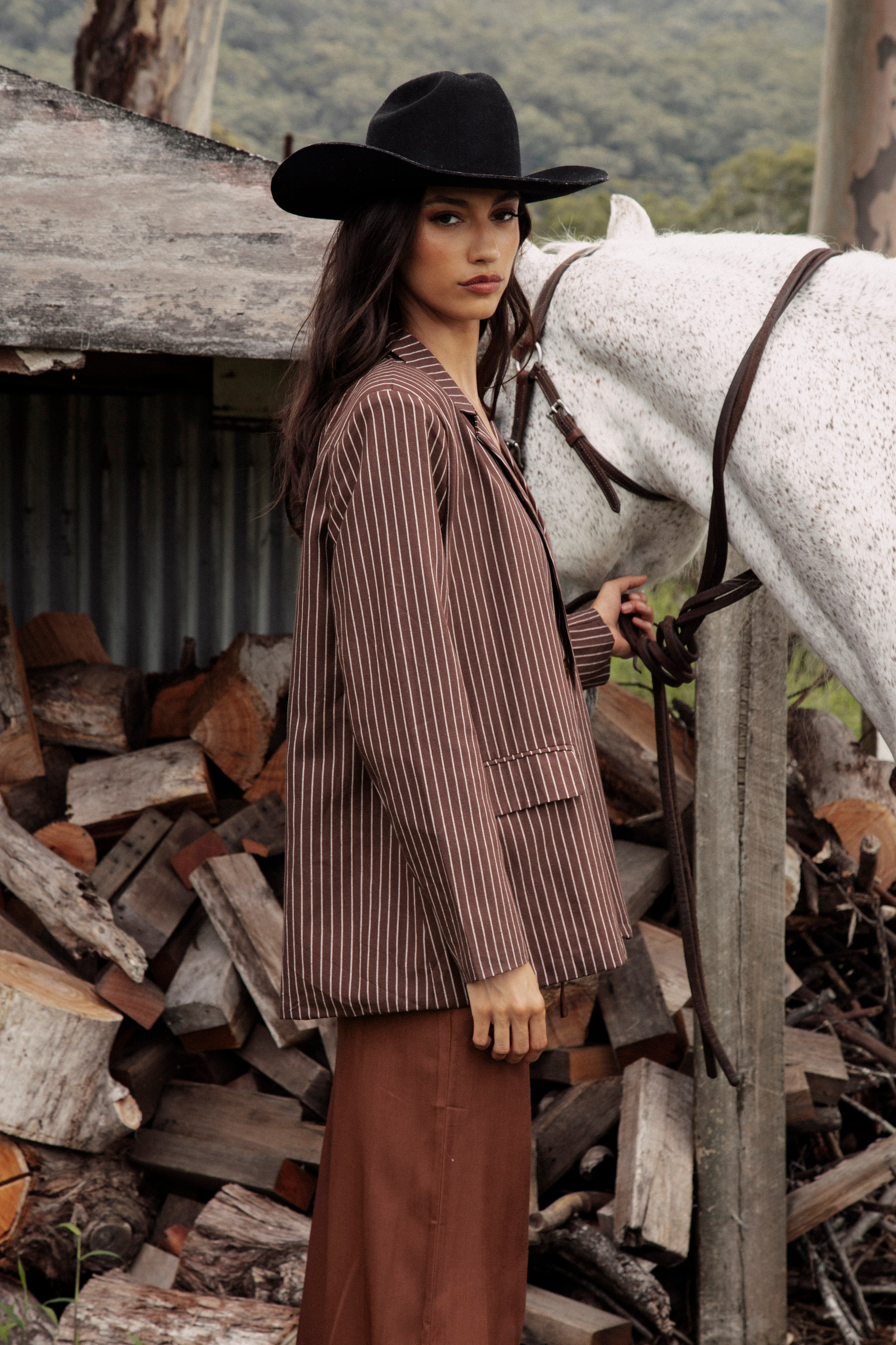 Fearless Pinstripe Blazer Side View