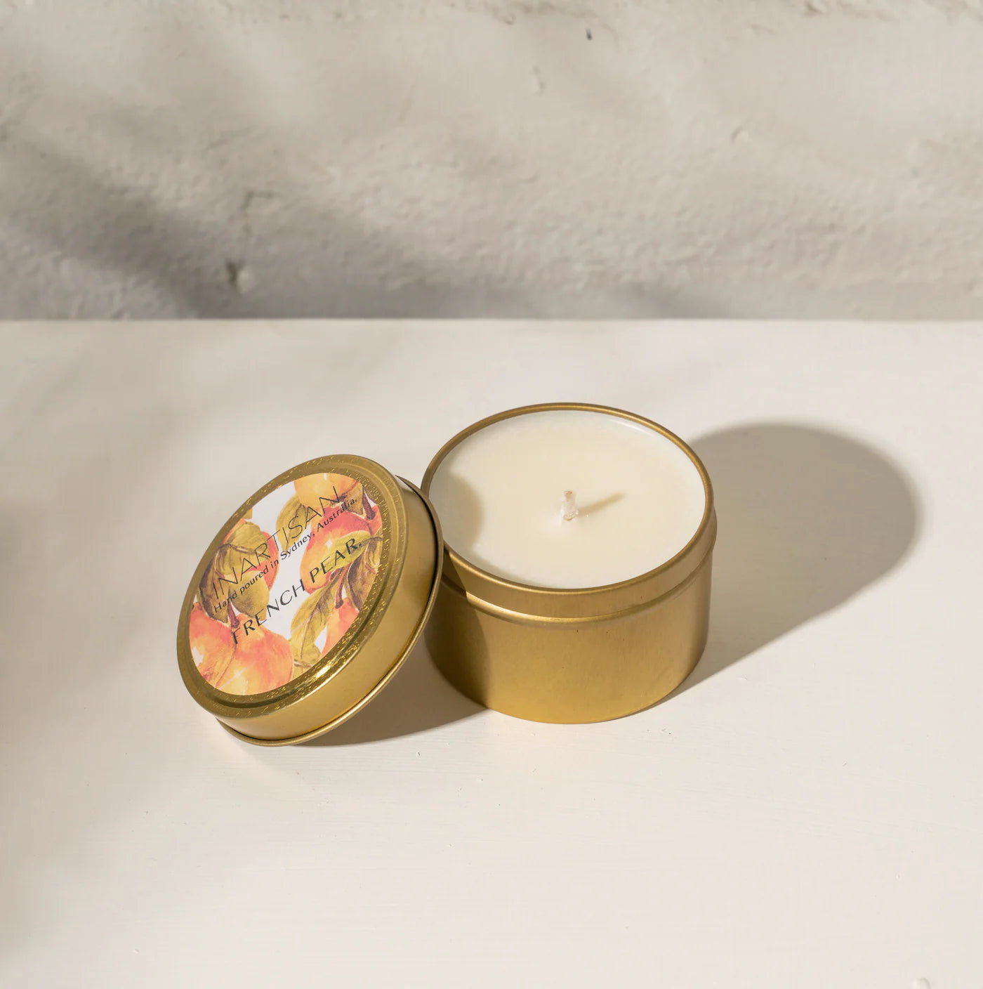 Hand Poured Soy Candle in Travel Tin - Brass