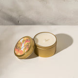 Hand Poured Soy Candle in Travel Tin - Brass