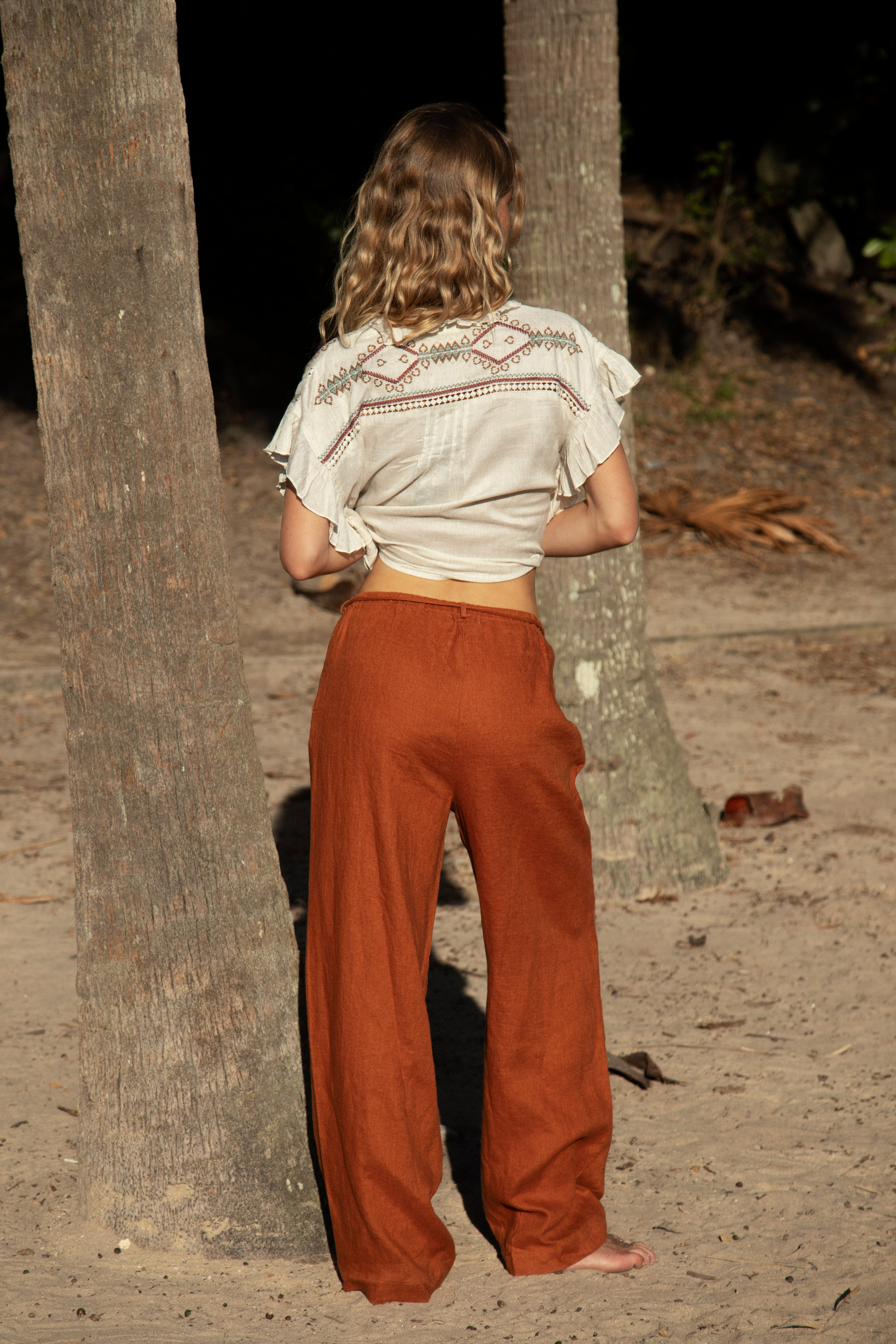 Gigi Pant Terracotta Rear View
