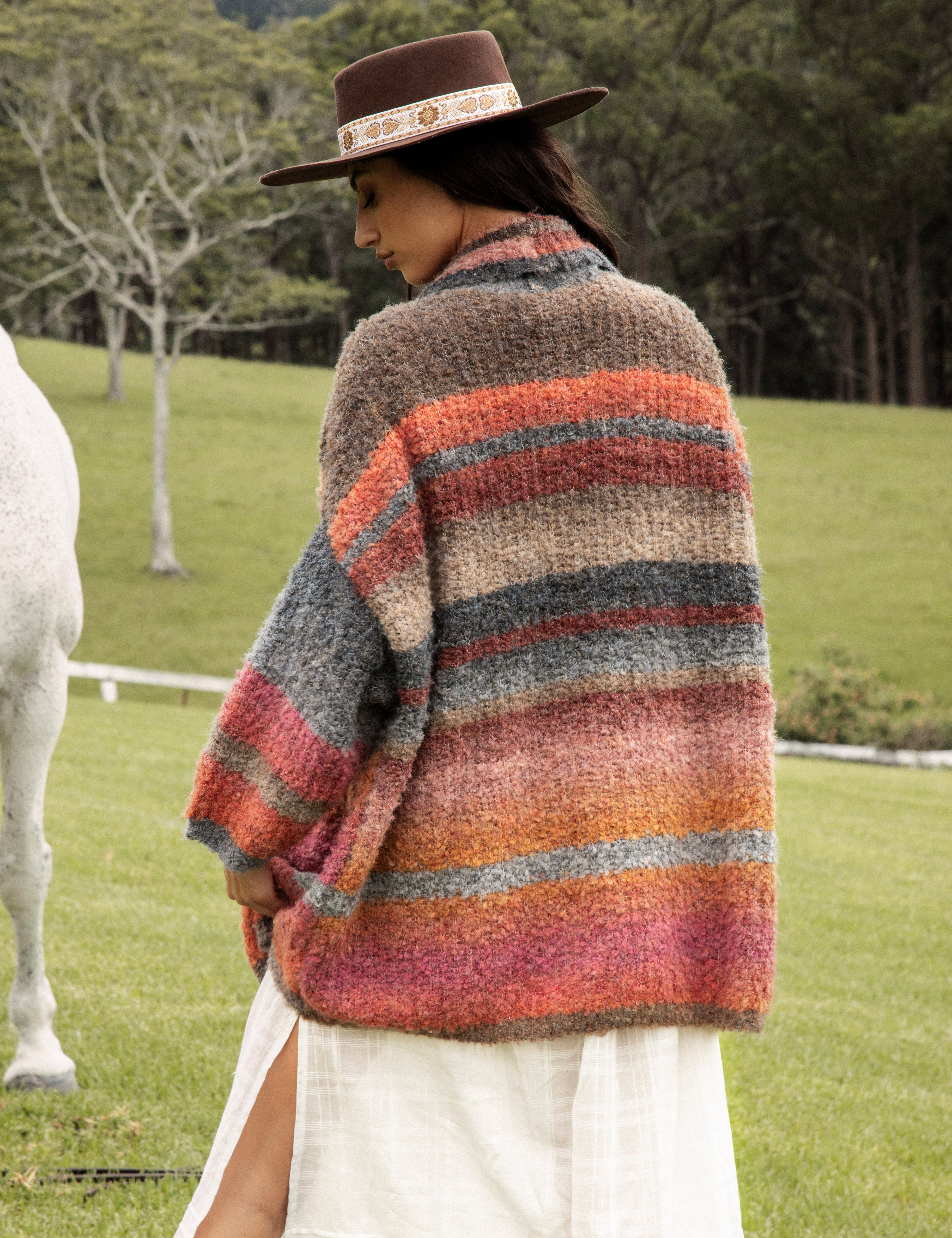 Harvest Slouch Cardigan Rear View