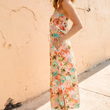 Havana Strapless Dress Tropicana - side view showcasing side splits and pockets