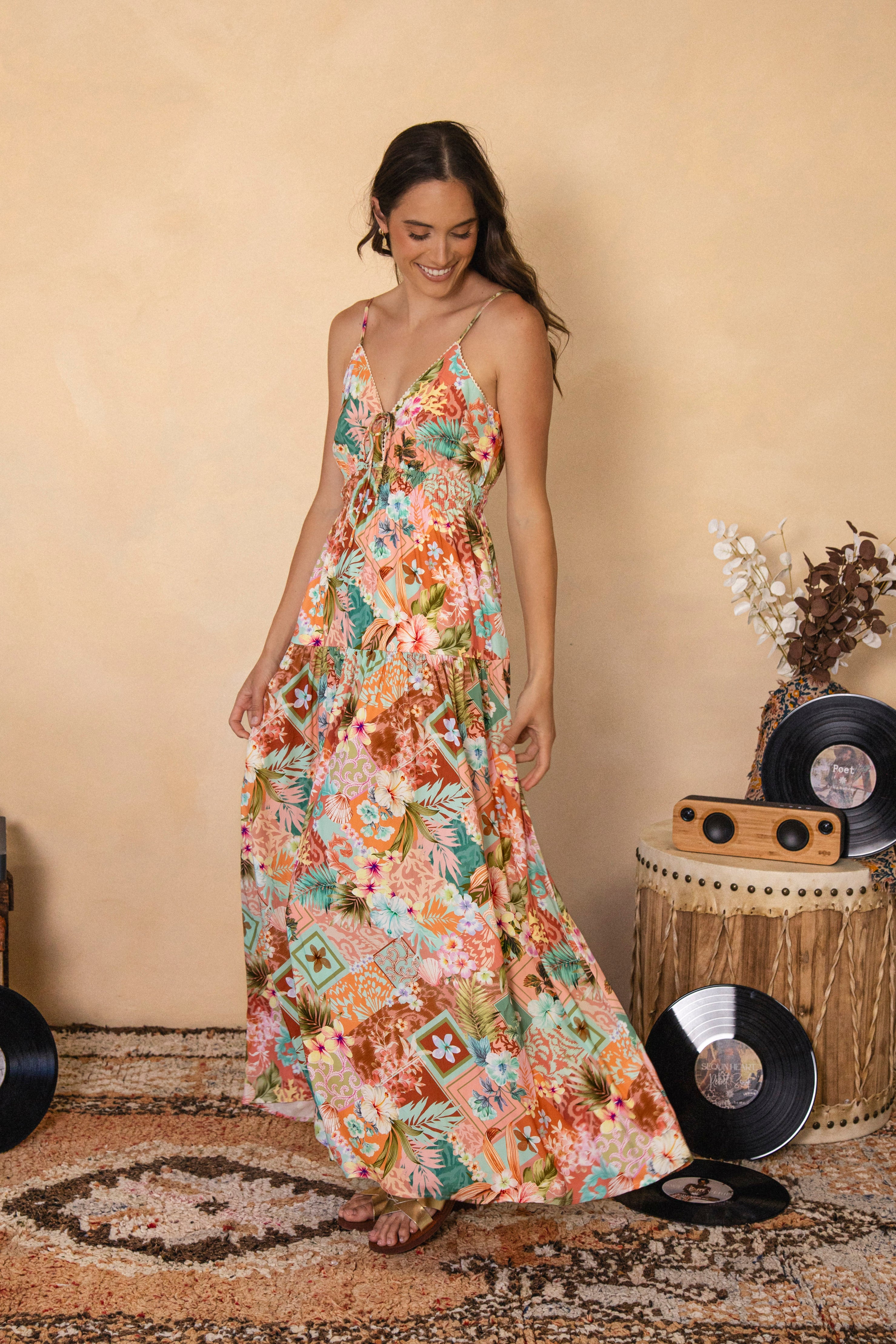 Haveli Maxi Dress featuring maxi style and boho floral print