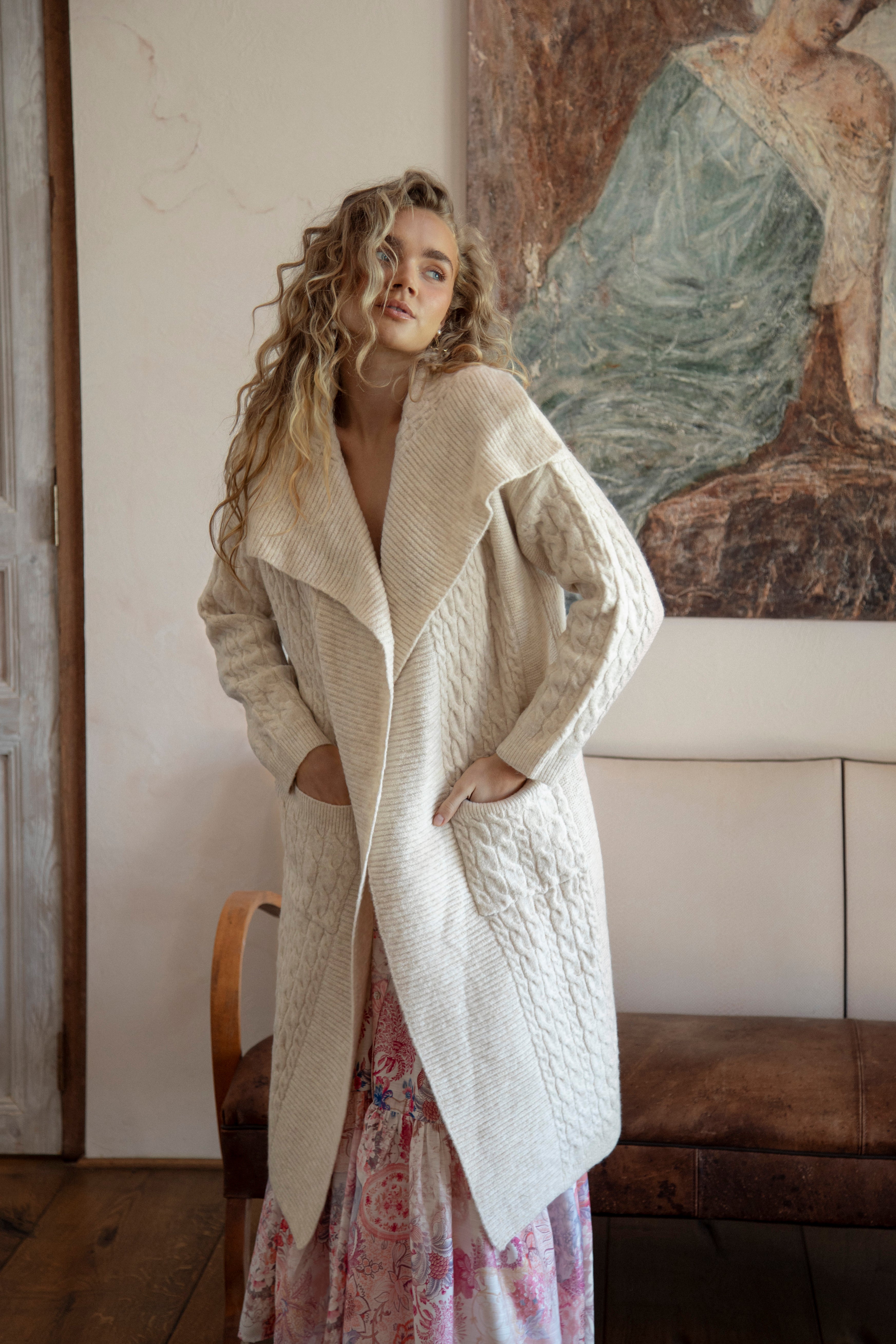 Hunter Slouch Cardi - Oat