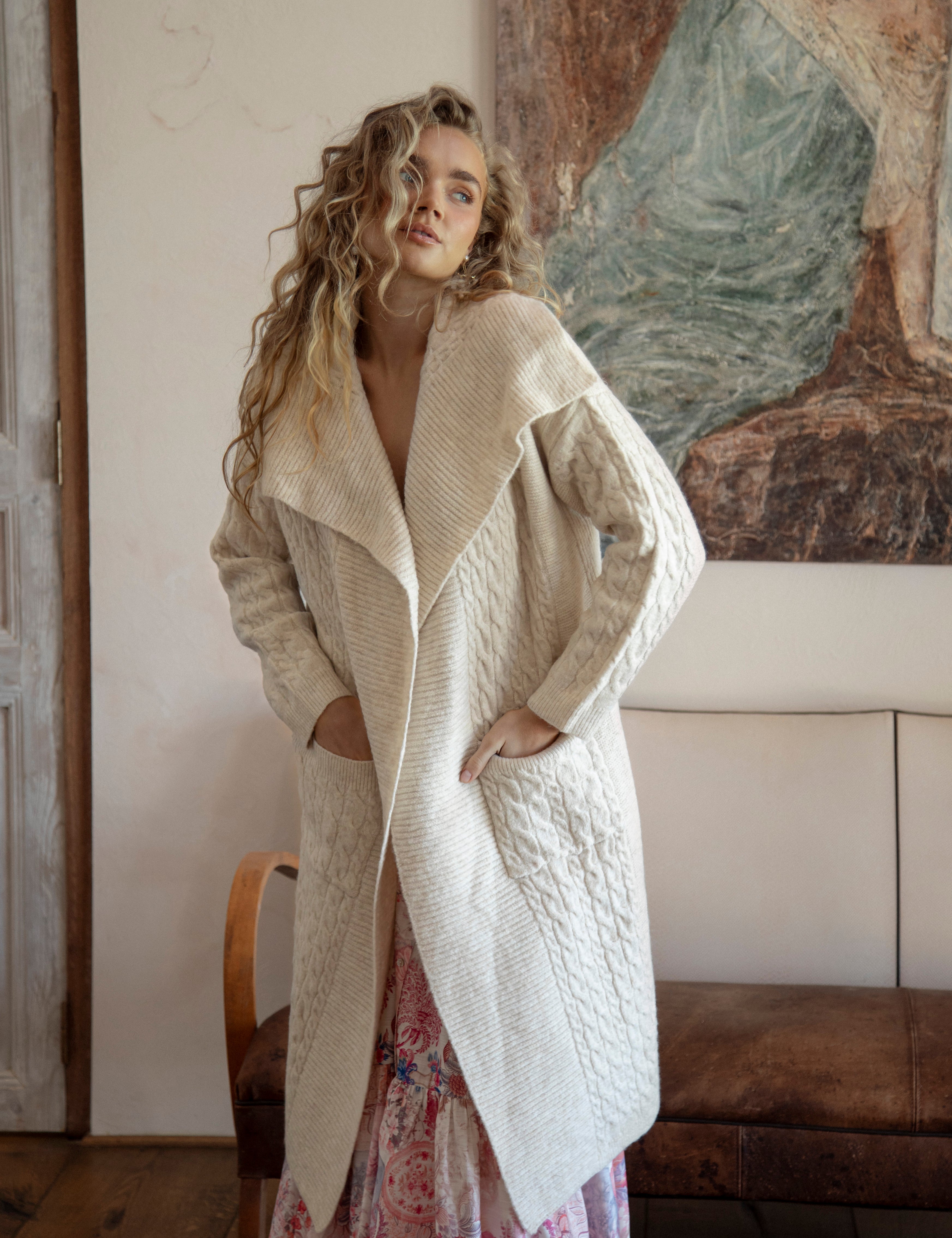 Hunter Slouch Cardi - Oat