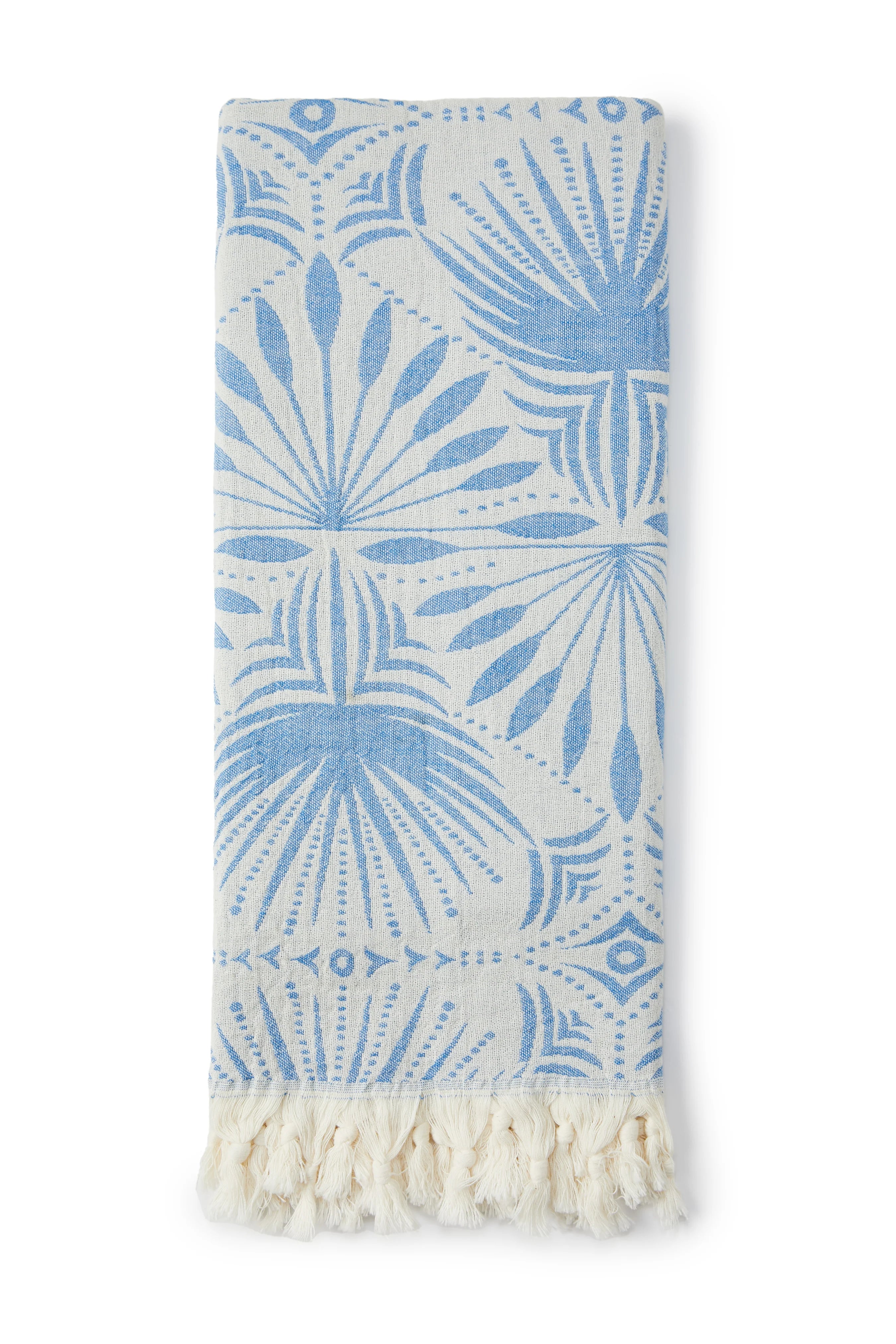 Palm Frond Towel - Blue