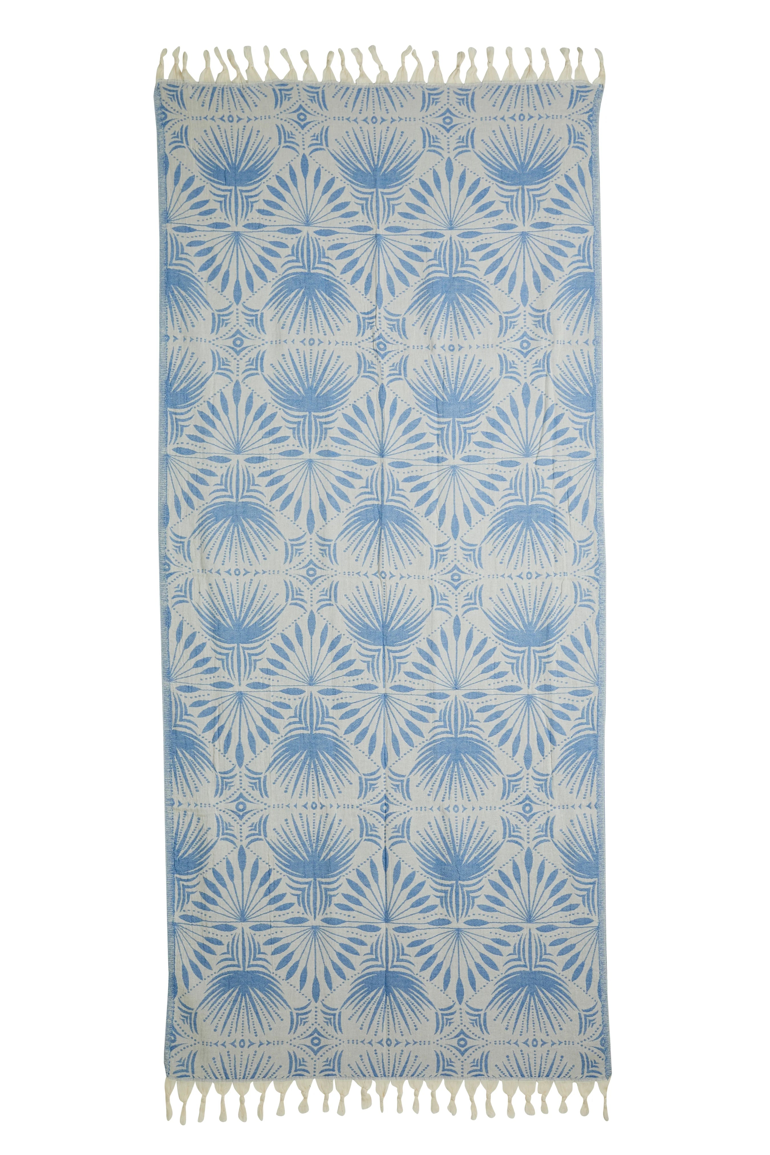 Palm Frond Towel - Blue