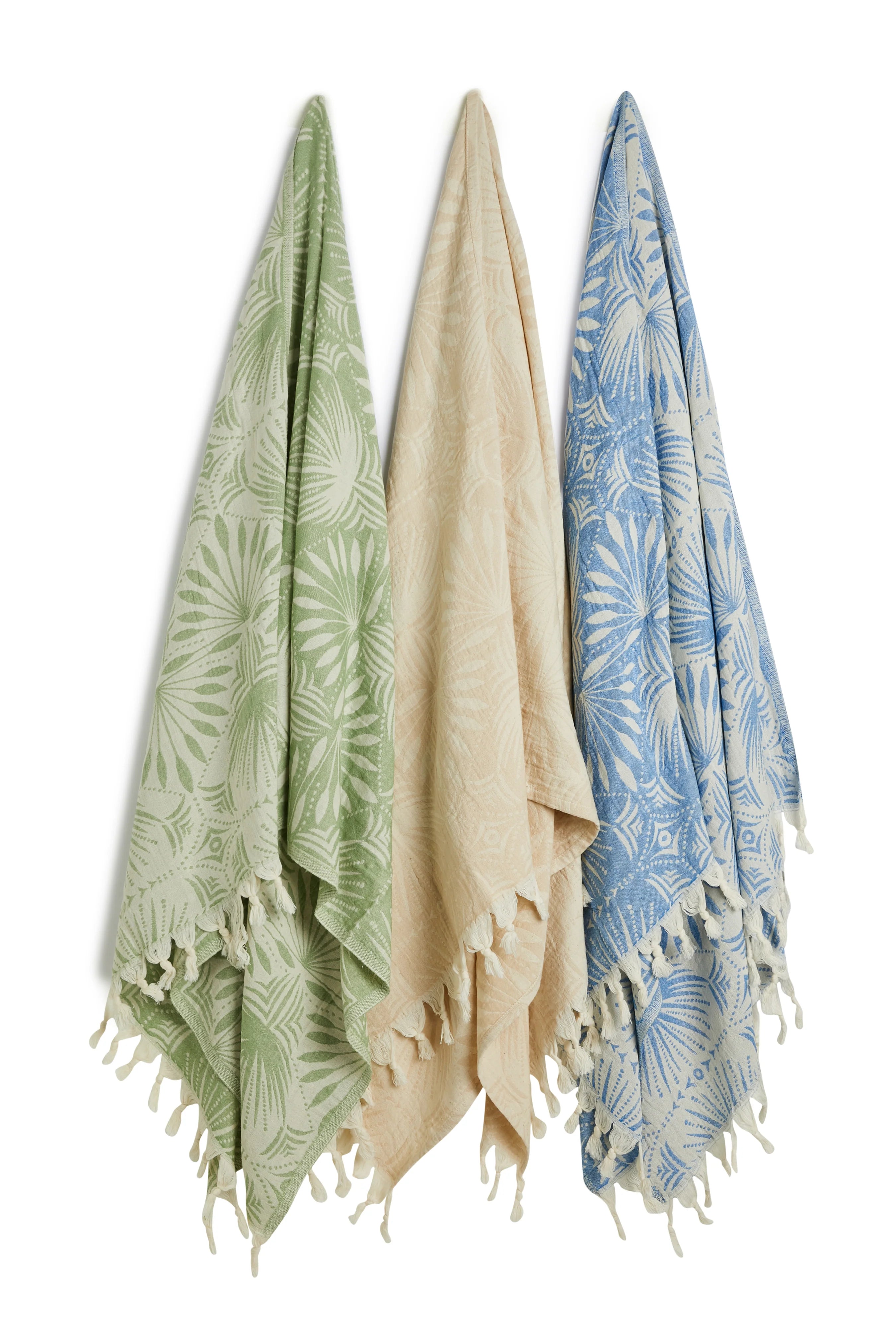 Palm Frond Towel - Beige