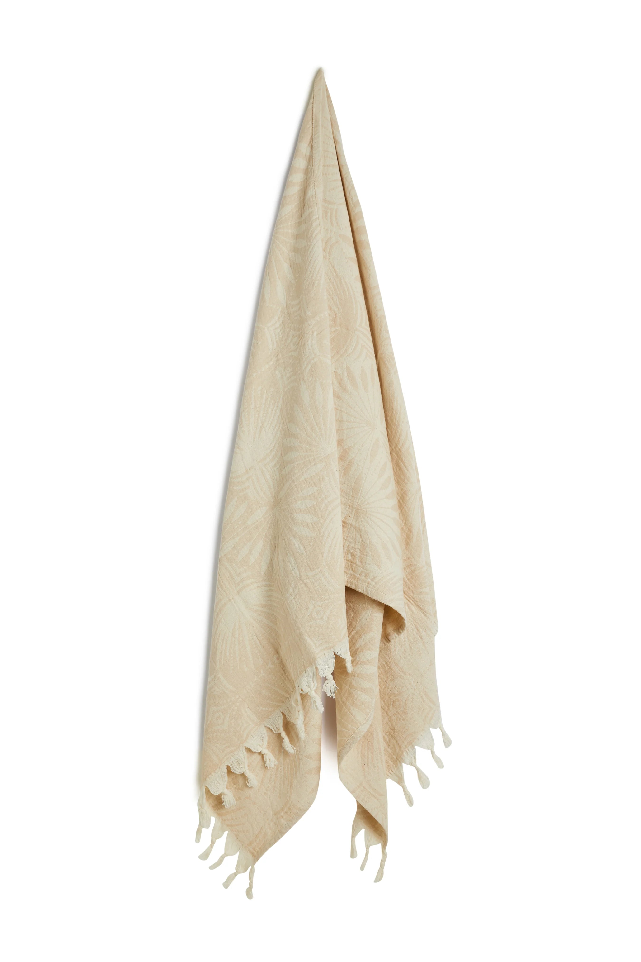 Palm Frond Towel - Beige