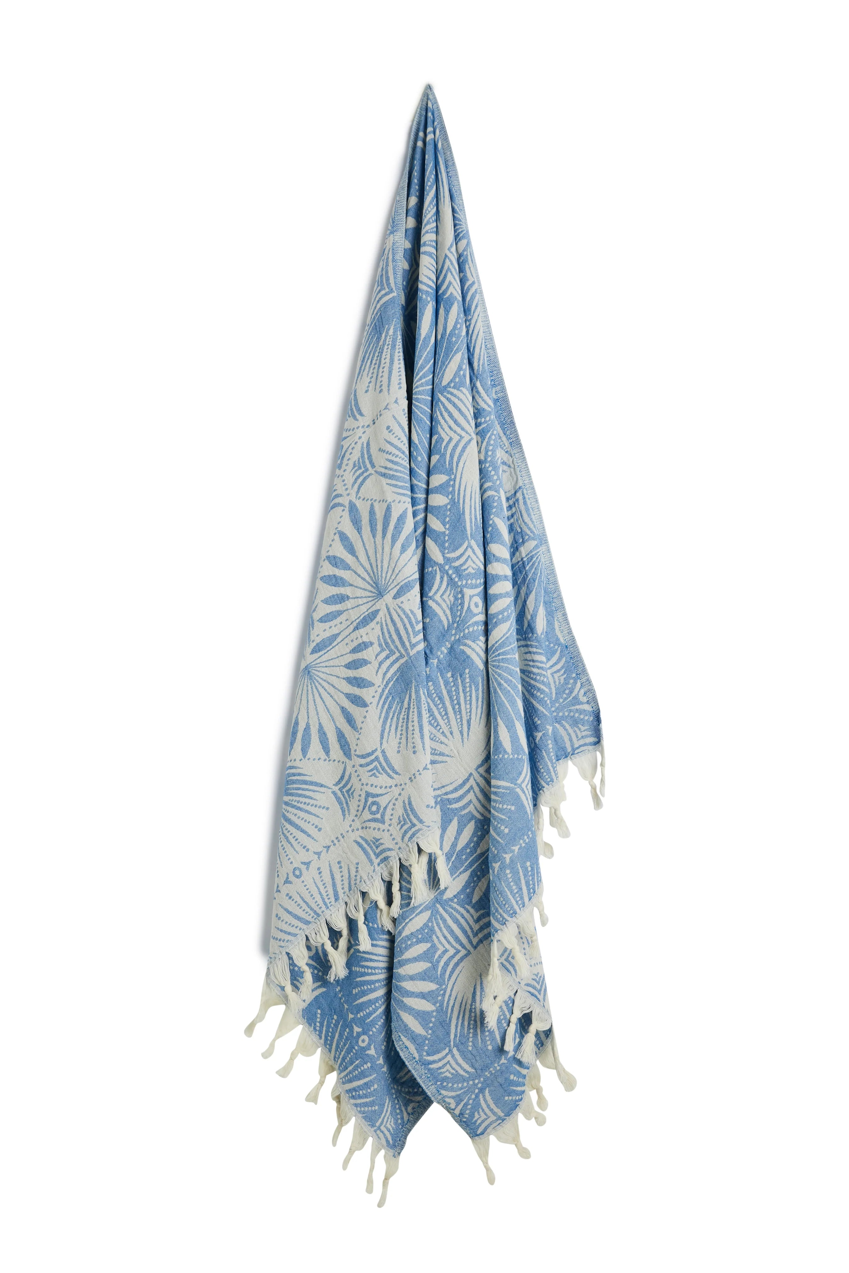 Palm Frond Towel - Blue