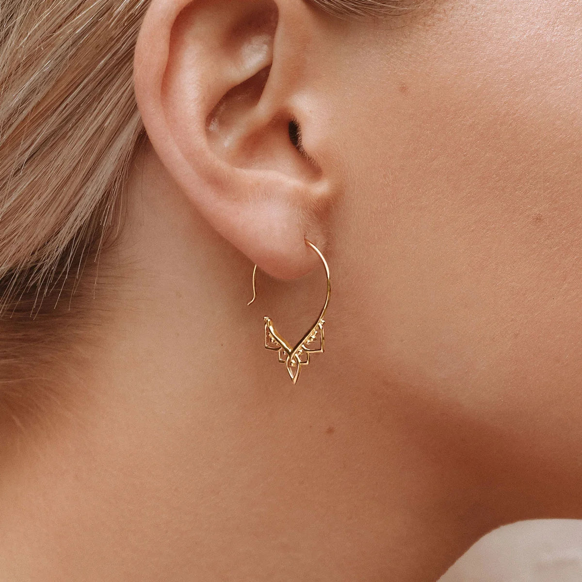Gold Mehndi Hoops