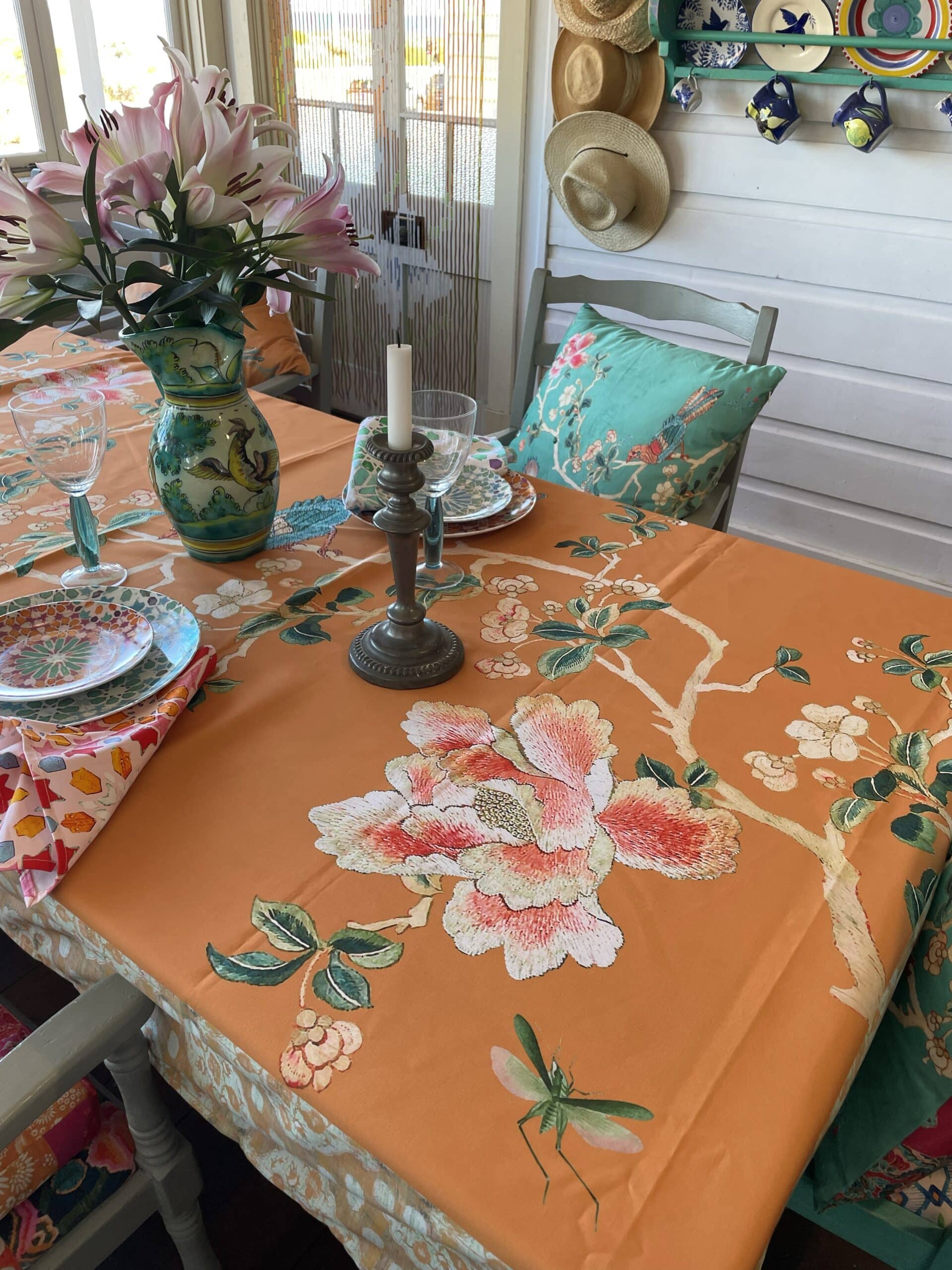 Canvas Tablecloth - Gold Chinoiserie