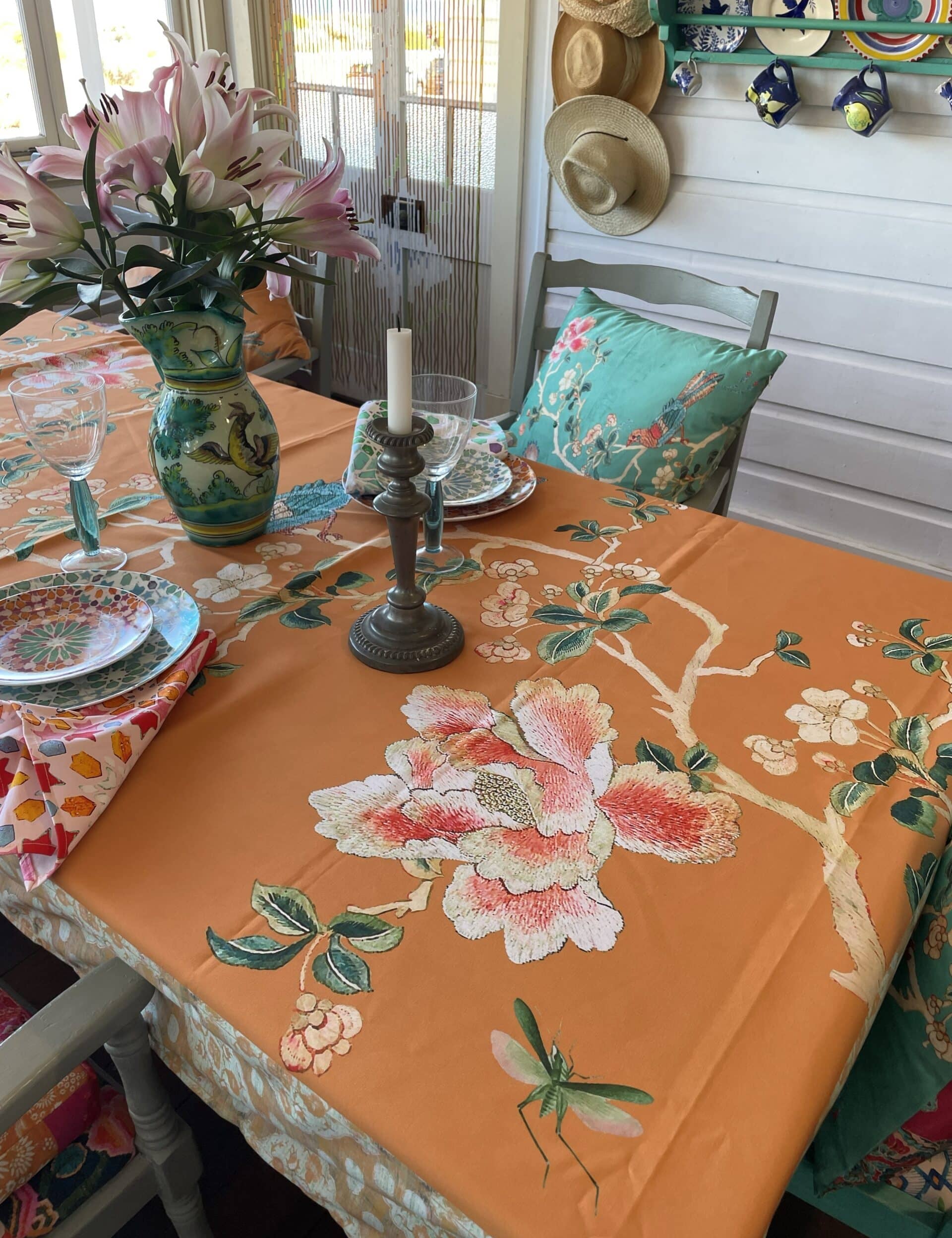 Canvas Tablecloth - Gold Chinoiserie