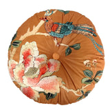 Round Velvet Cushion - Gold Chinoiserie