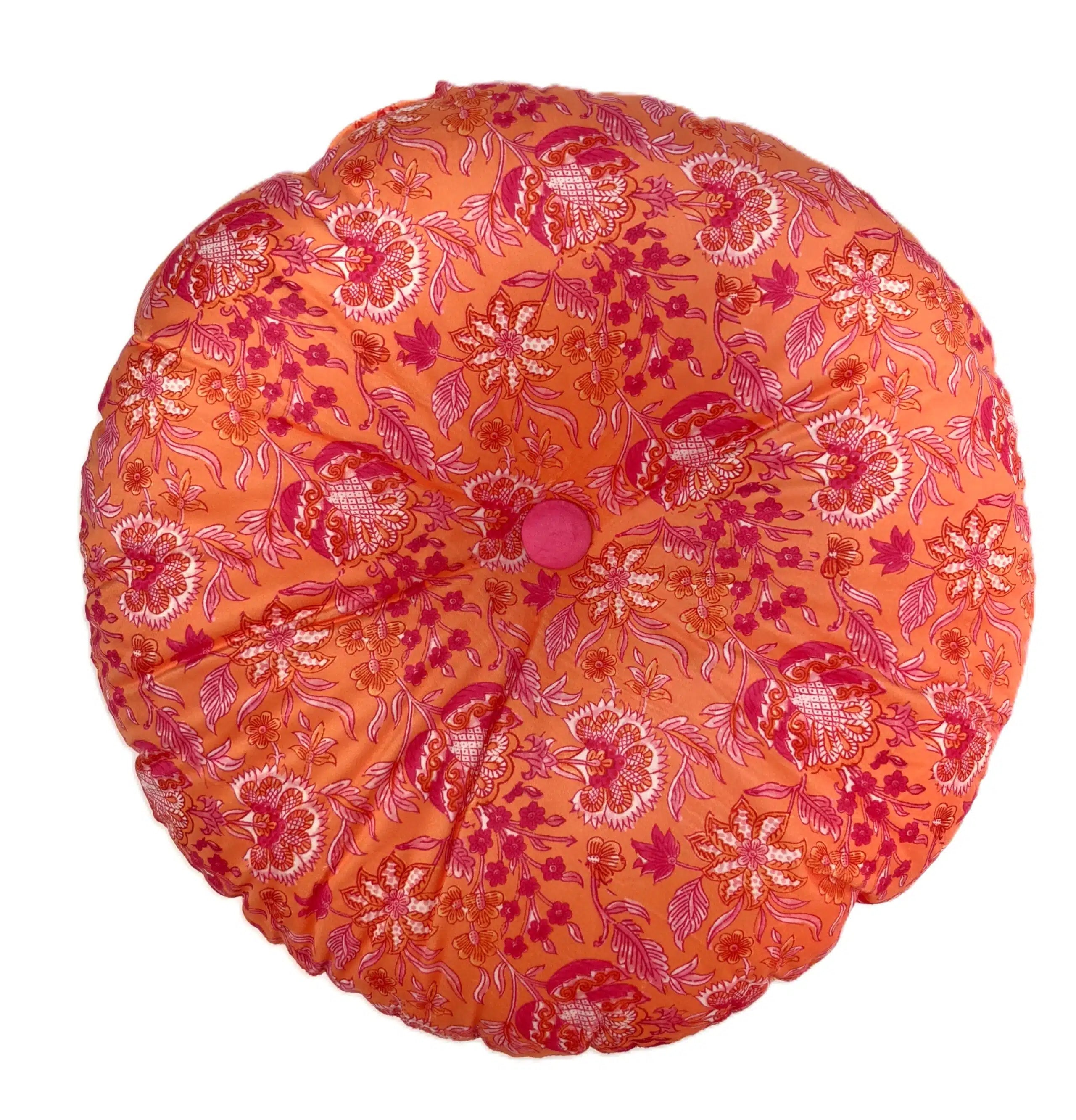 Round Velvet Cushion - Jaipur Pink