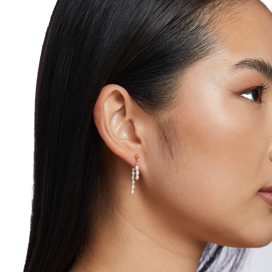 Aimee Freshwater Pearl Earrings - Gold