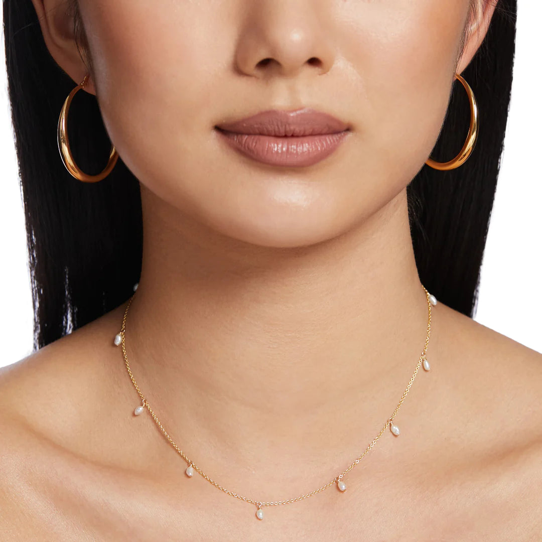 Prim Freshwater Pearl Necklace Gold - 18inch