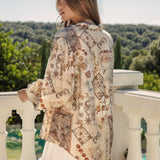 Imogen Shirt Oceania - rear view showcasing ocean vintage inspired print