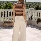 Isabel Tank - rear view showcasing brown ombre striped pattern