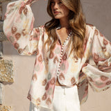 Isla Blouse - Mauve Paisley