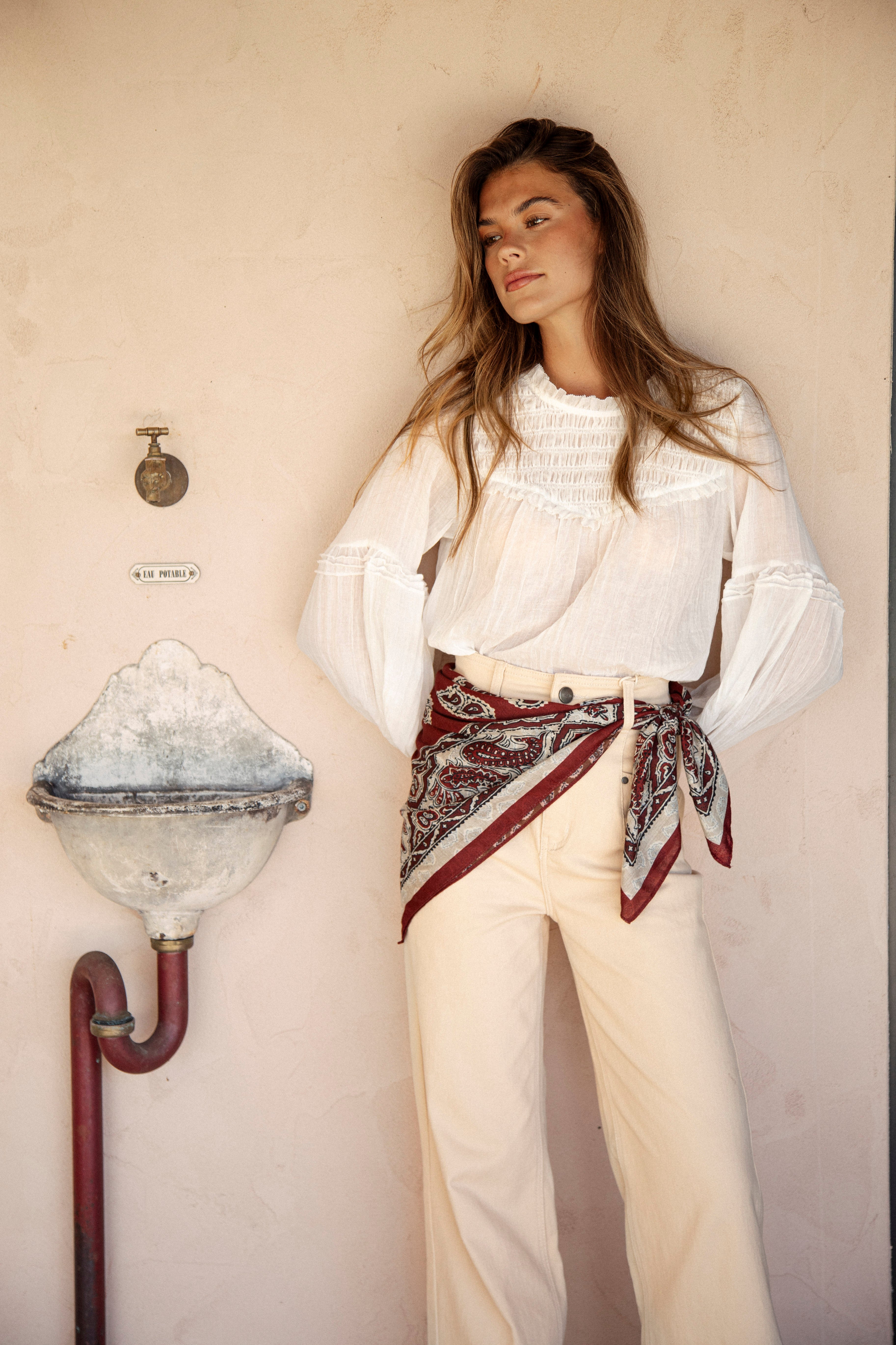 Italiano Scarf worn as belt