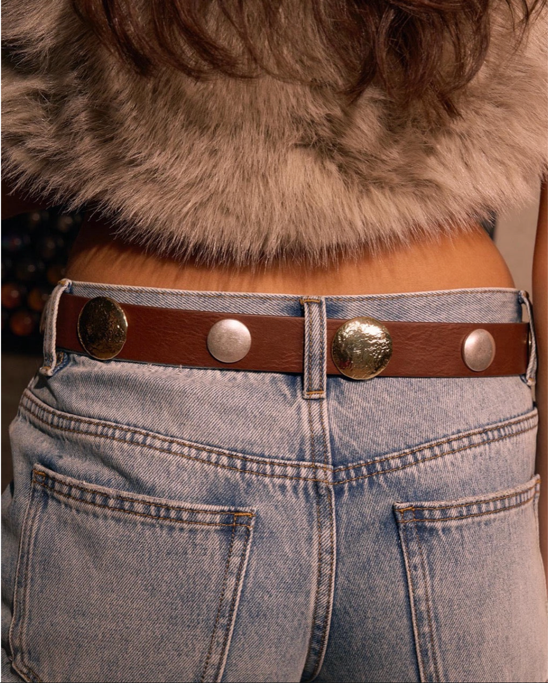 Jesse Belt - Chocolate worn with denim
