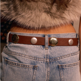 Jesse Belt - Chocolate worn with denim