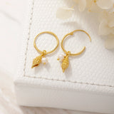 Midsummer Star Spiral Pearl Gold Hoops