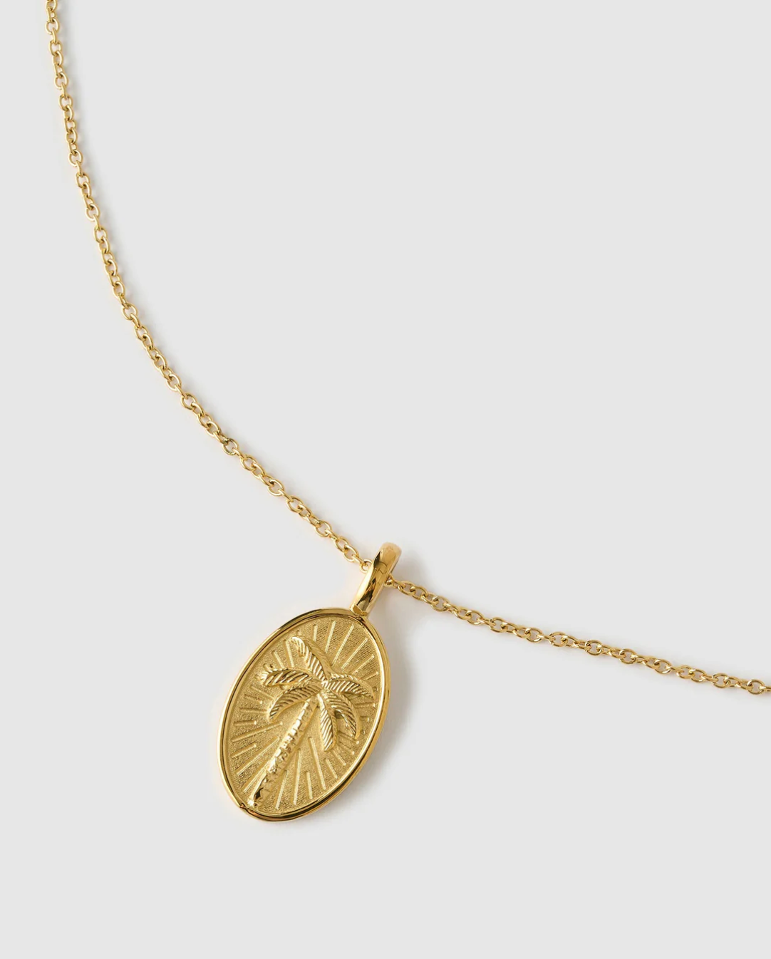 Palm tree pendant on La Palma Gold Necklace