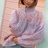 Lavender Dreams Knit - chunky knit sweater in shades of lavender, mauve and peach.
