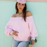 Leilani Off Shoulder Knit - Candy Pink