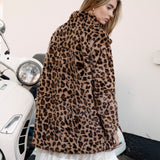 Leopard Luxe Faux Fur Coat - rear view.