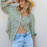 Les Fleur Blouse - Sage Paisley