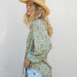Les Fleur Blouse Sage Paisley Side View