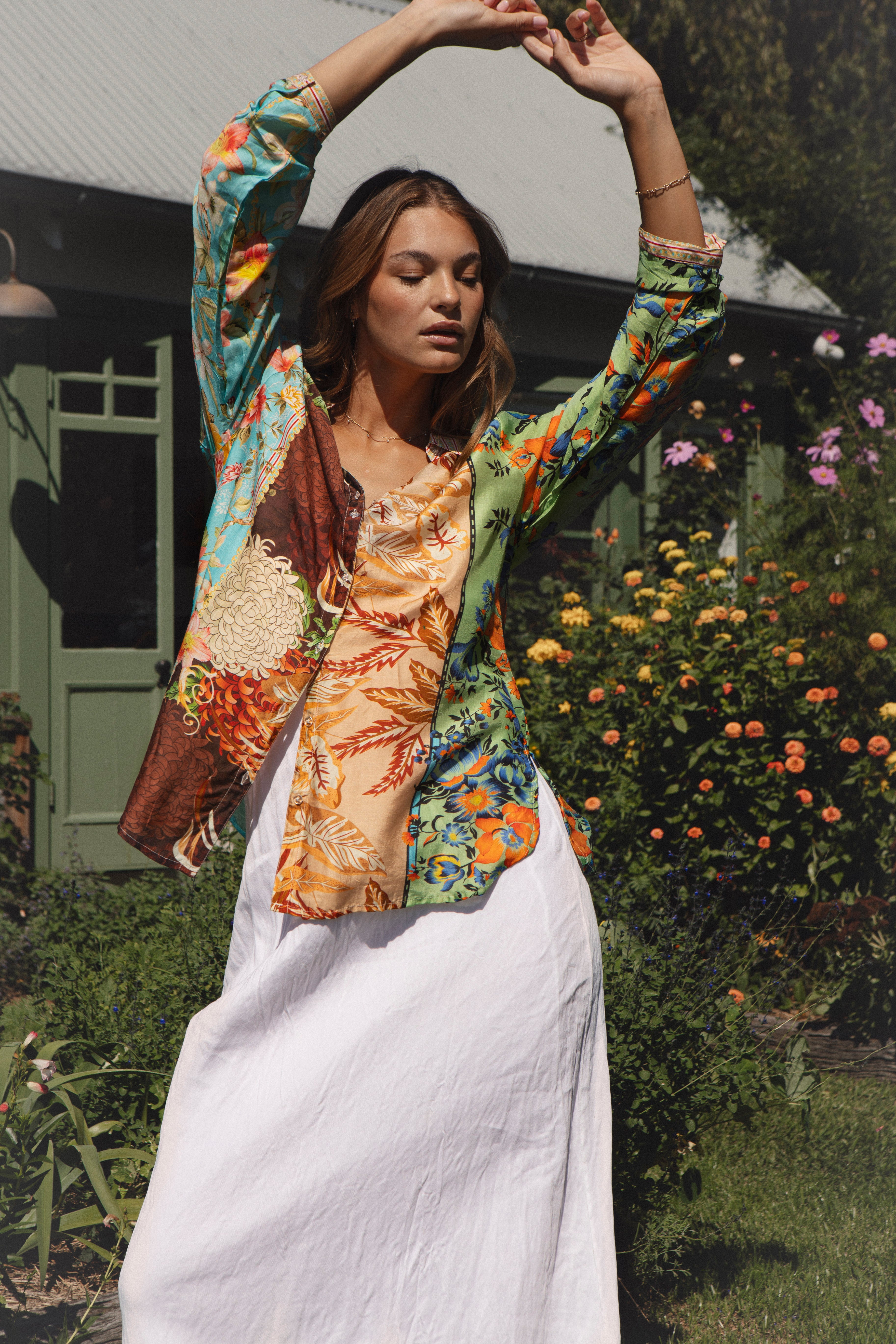 Lost Flowers Shirt - floral pattern wearable art