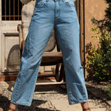 Lucia Barrel Jeans - front view showcasing barrel style