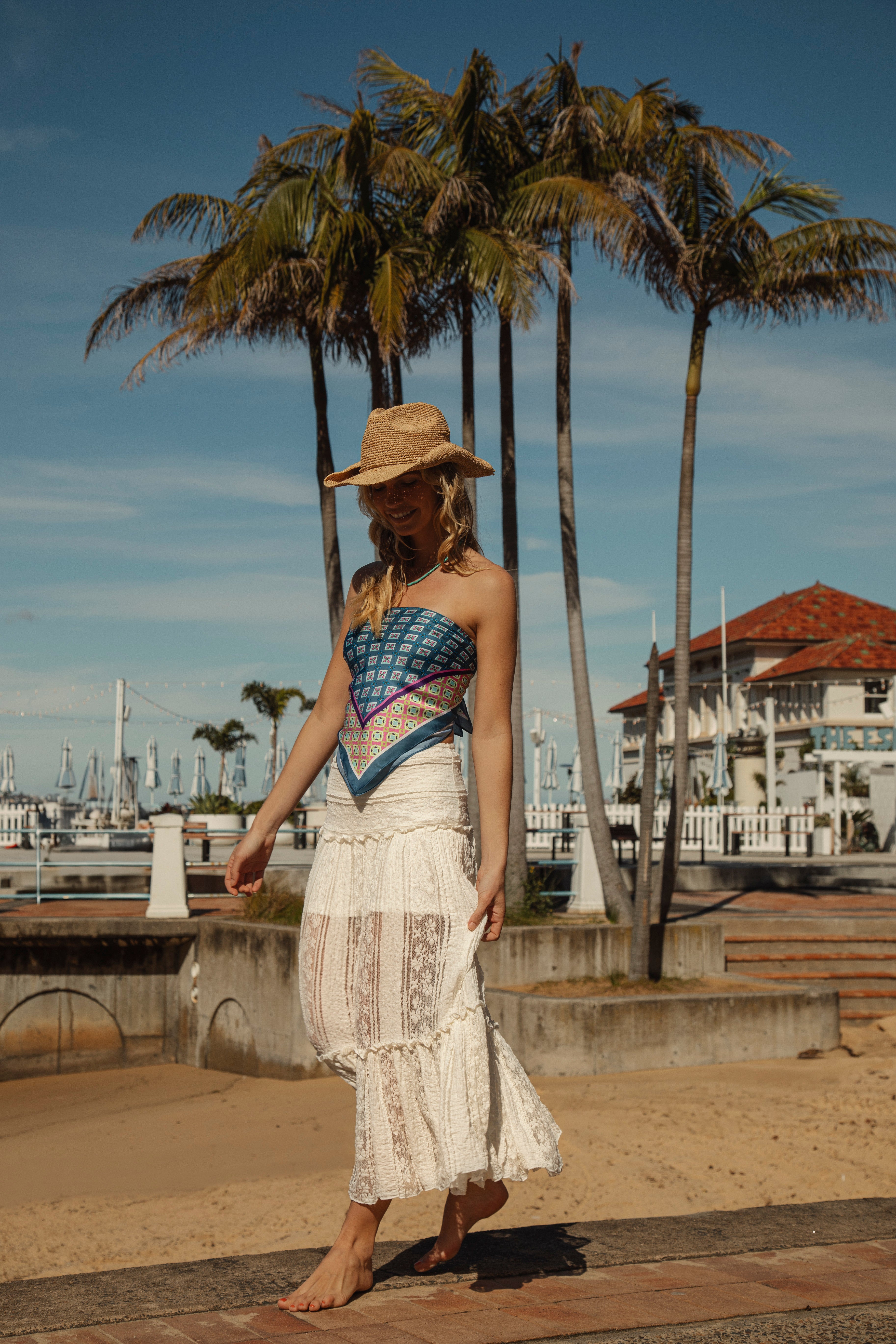 Luna Maxi Lace Skirt featuring lace tiers