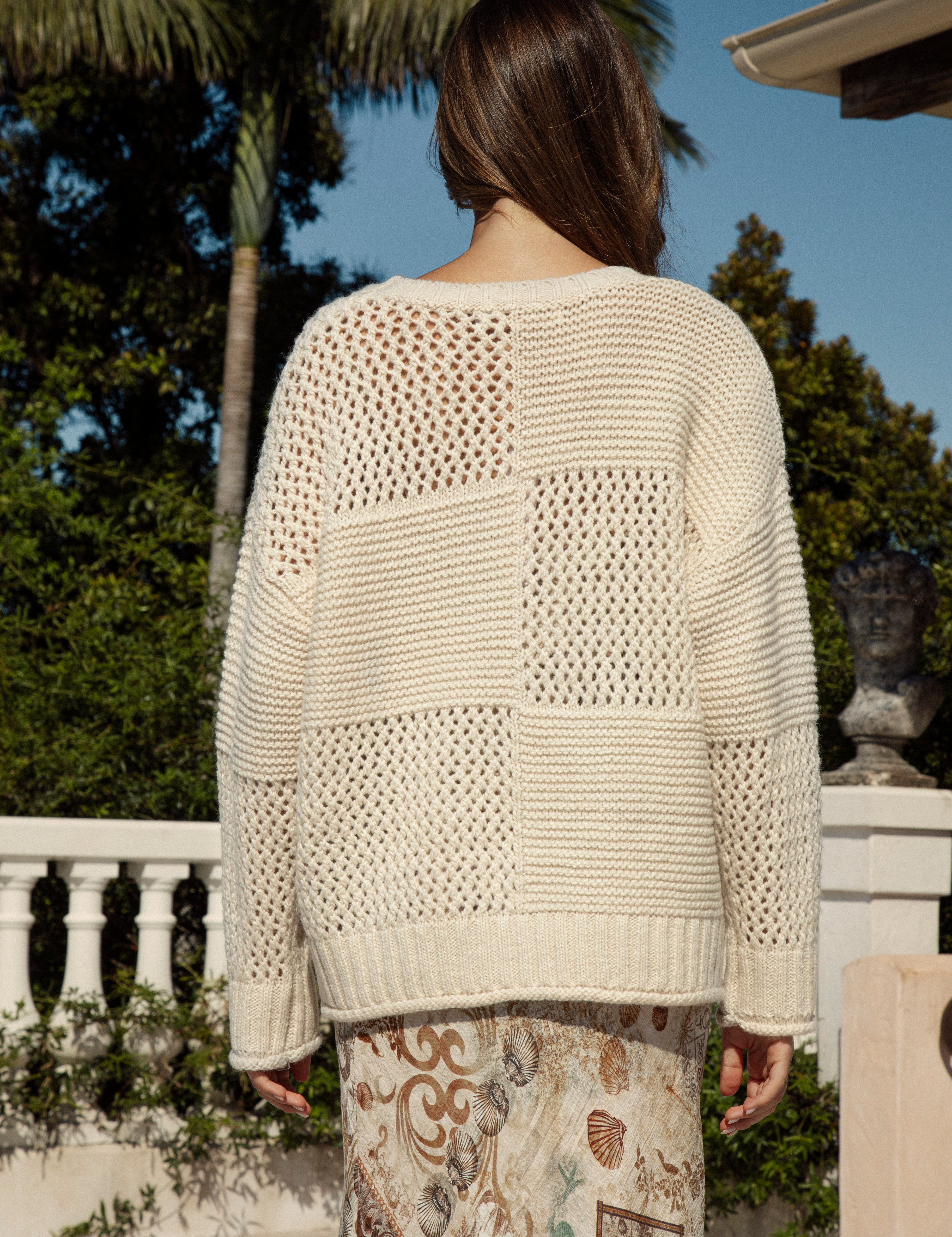 Luna Sweater Cream  Rear view