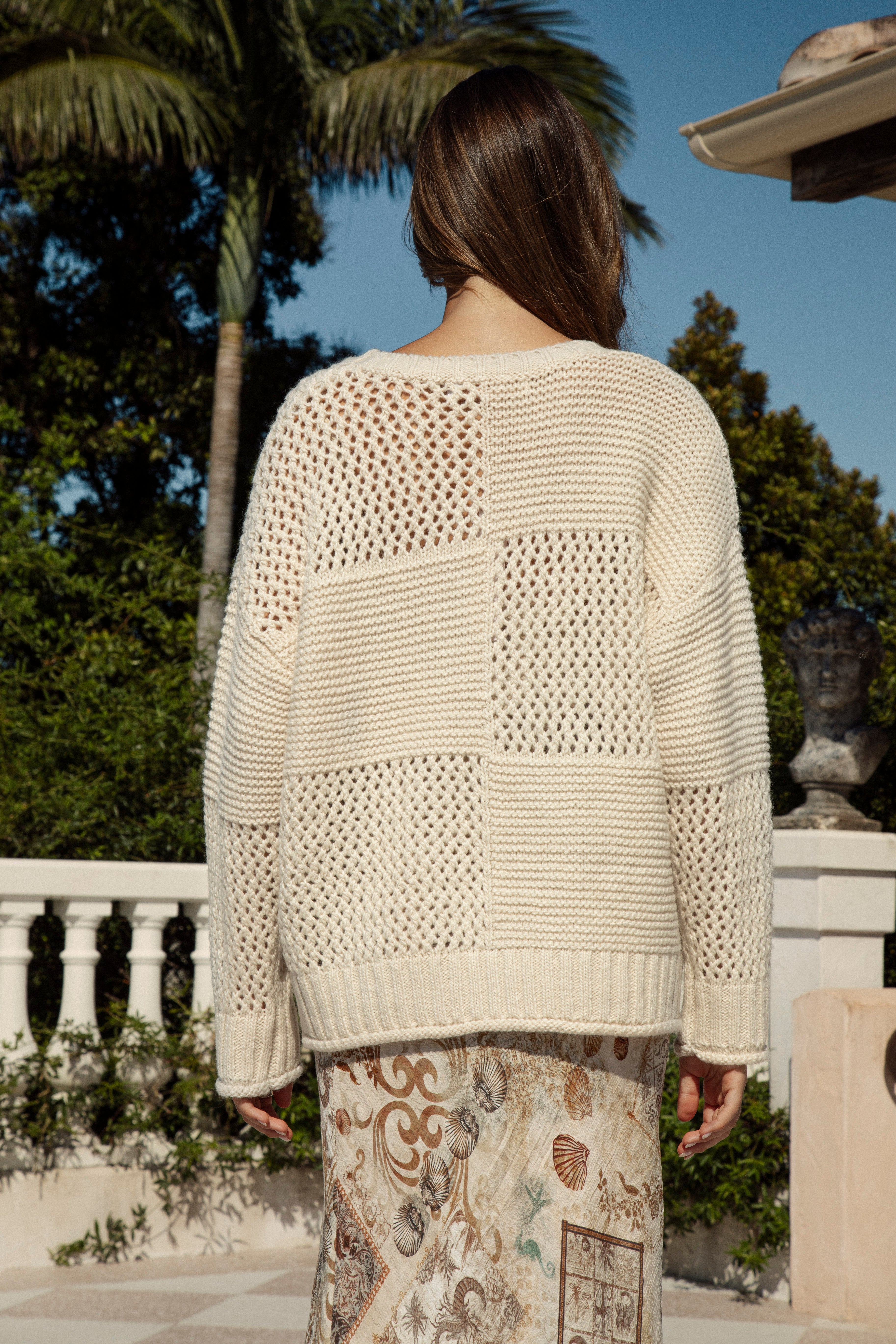 Luna Sweater Cream  Rear view