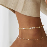Poppy Pearl & Glass Beaded Anklet