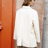 Madame Blazer Cream - rear view showcasing tailored details and oversized fit