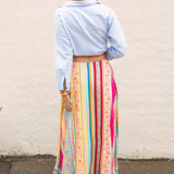 Marea Wrap Skirt Sun Drenched Stripe - rear view 